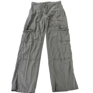 Y2K American Eagle Women's Olive Green Baggy‎ Wide Leg Cargo Pants Size 00 Reg